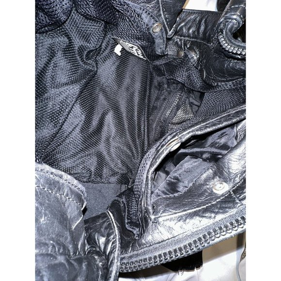 Vintage 4Star Leather Jacket Biker Moto Flight Bomber Jacket Armored Sz 44 - Picture 5 of 11